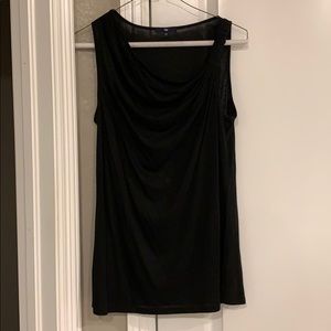 Gap drape neck asymmetric black top